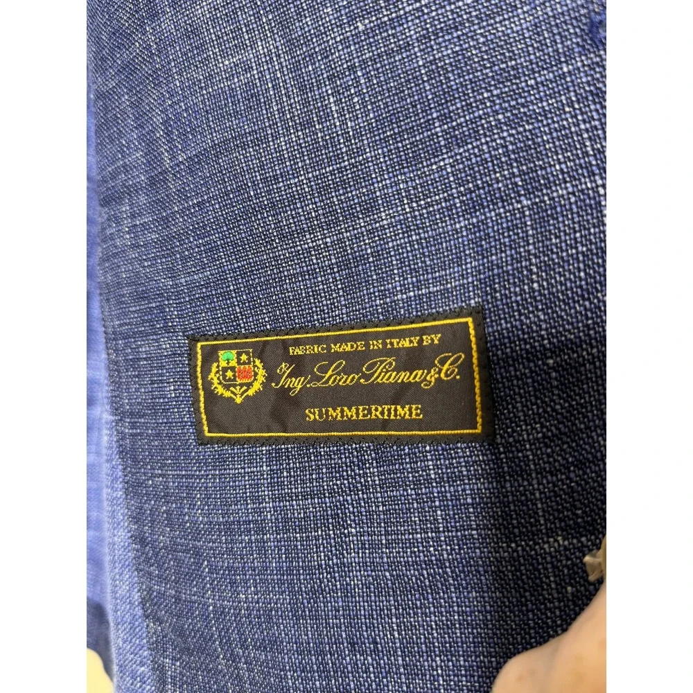 Samuelsohn Loro Piana Summertime Sport Coat Mens 42R Wool Silk Linen Blue